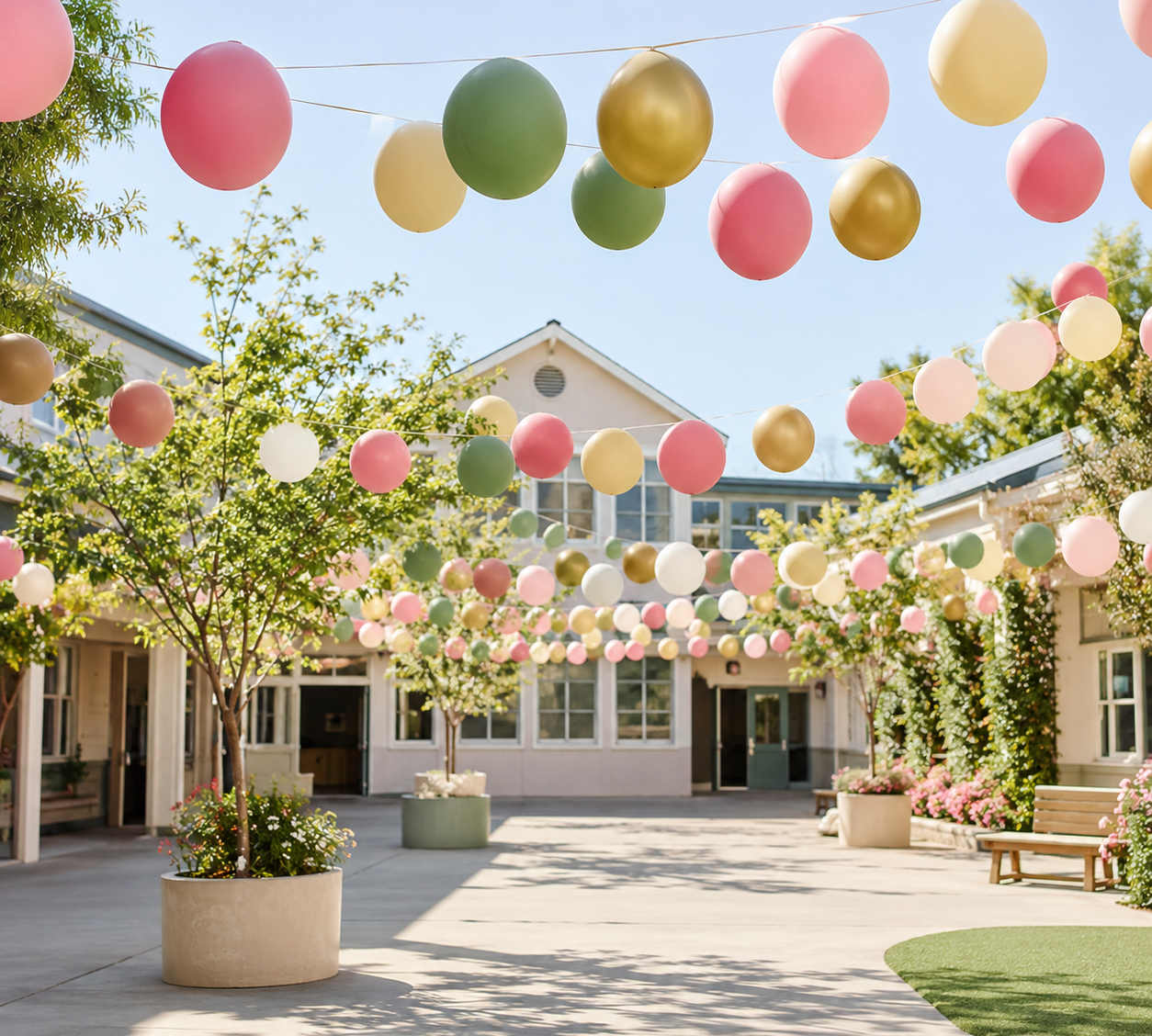 Ballons pour illustrer une situation-problème de fin d'année