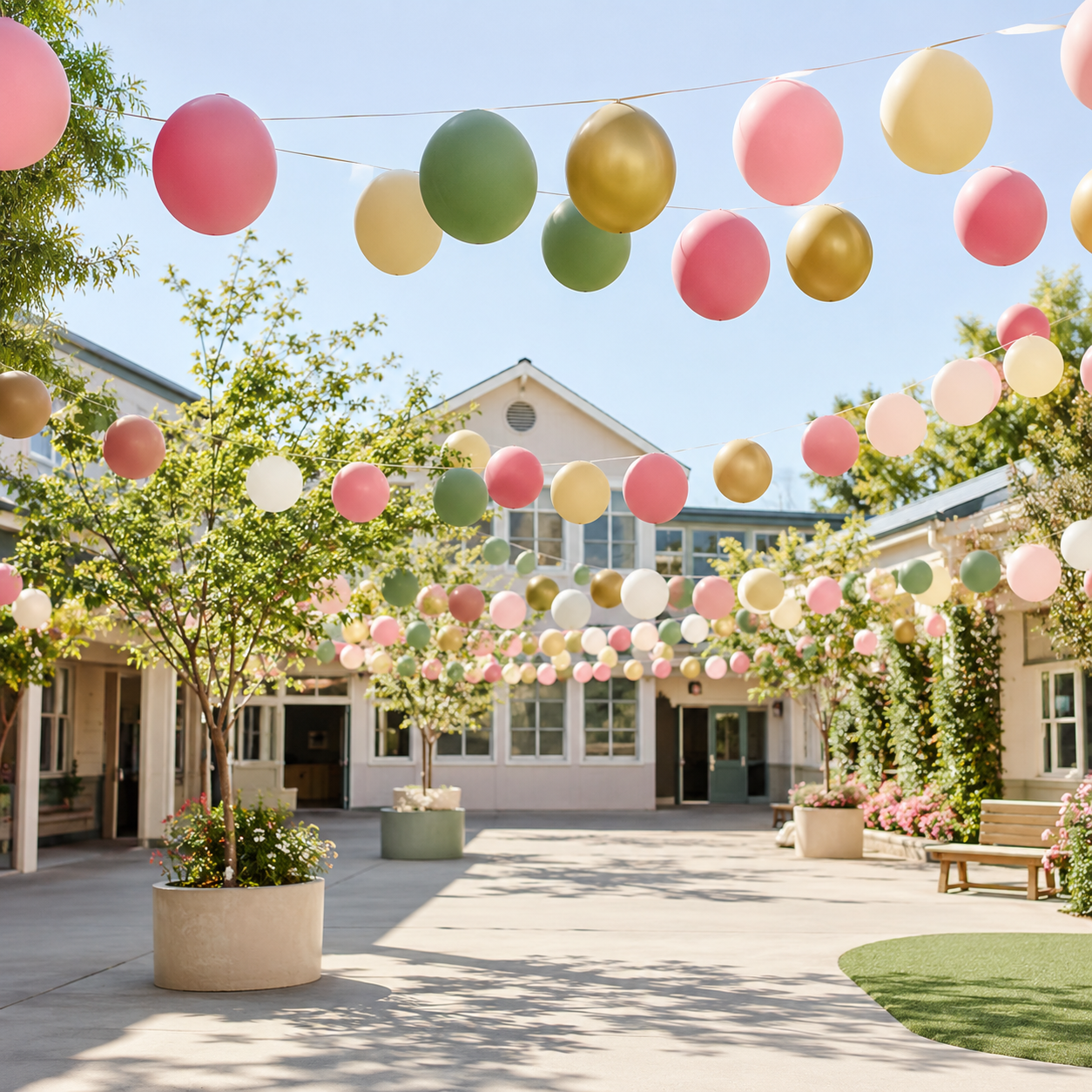 Ballons pour illustrer une situation-problème de fin d'année
