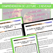 Compréhension de lecture différenciée pour la Coupe du Monde de soccer sur les pays champions
