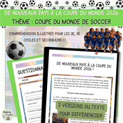 Compréhension de lecture pour la coupe du monde de soccer sur les nouveaux pays participants