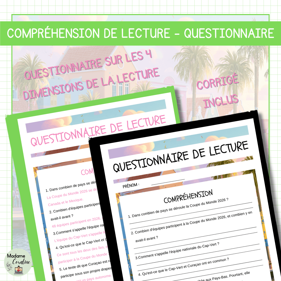 Compréhension de lecture avec questionnaire pour la coupe du monde de soccer sur les nouveaux pays participants