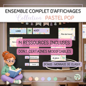 Ensemble d'affichages de classe pour la rentrée scolaire - Collection Pastel Pop