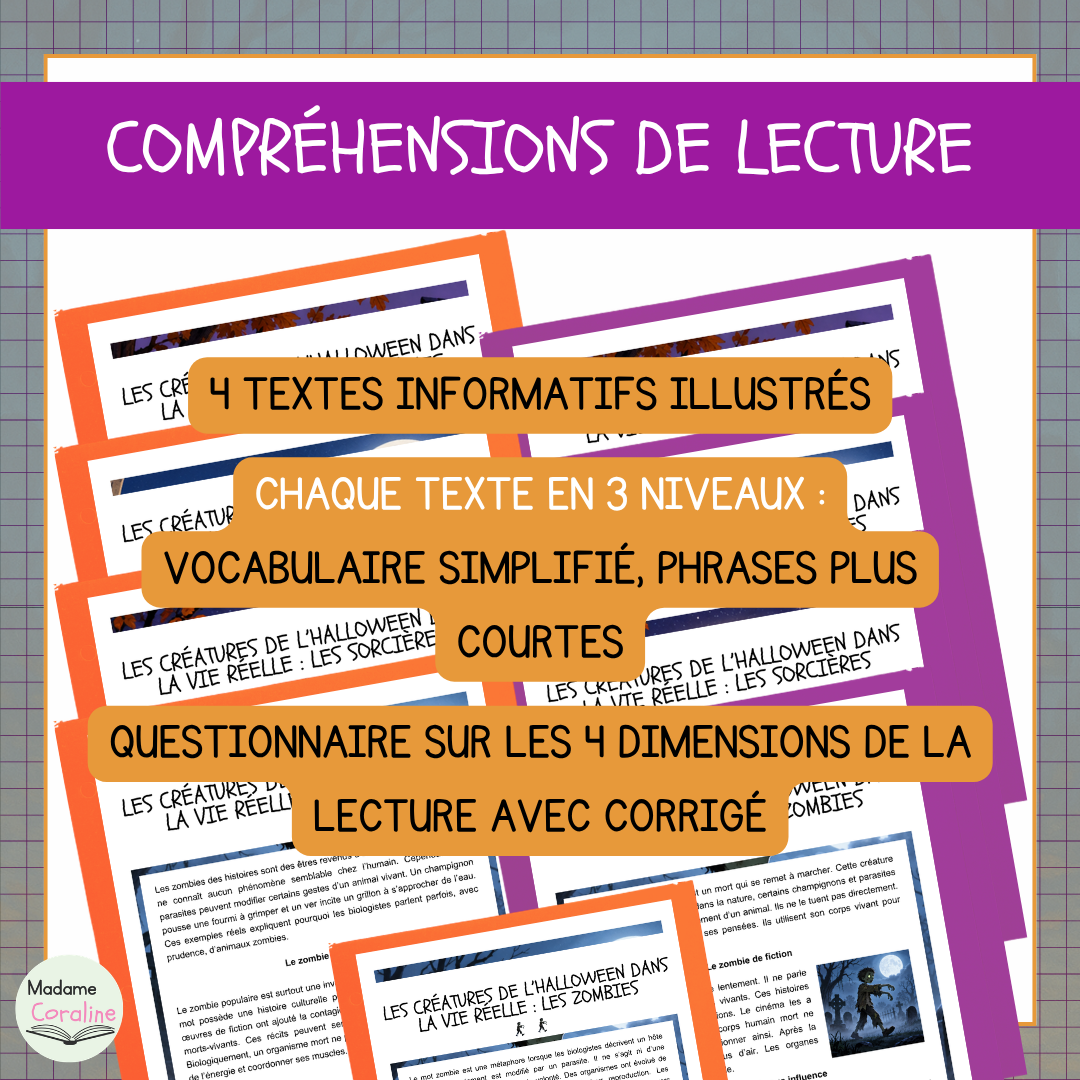 Ensemble de 4 textes informatifs illustrés