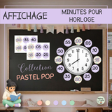 Minutes pour horloge – Disques pour l’apprentissage de l’heure - Collection Pastel Pop
