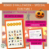 Bingo d'Halloween – Classique et variante écriture