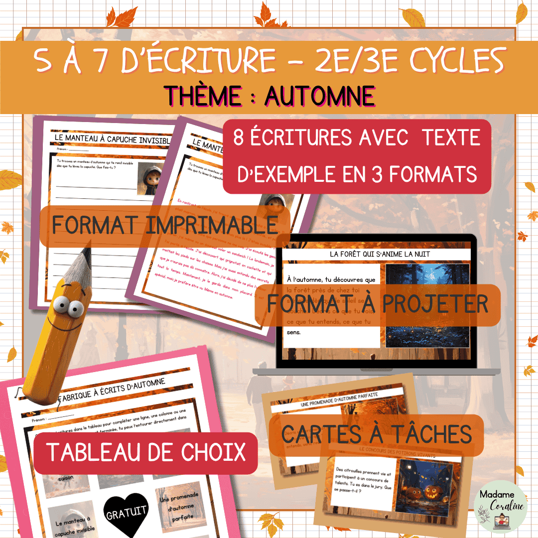 5 a 7 ecriture automne