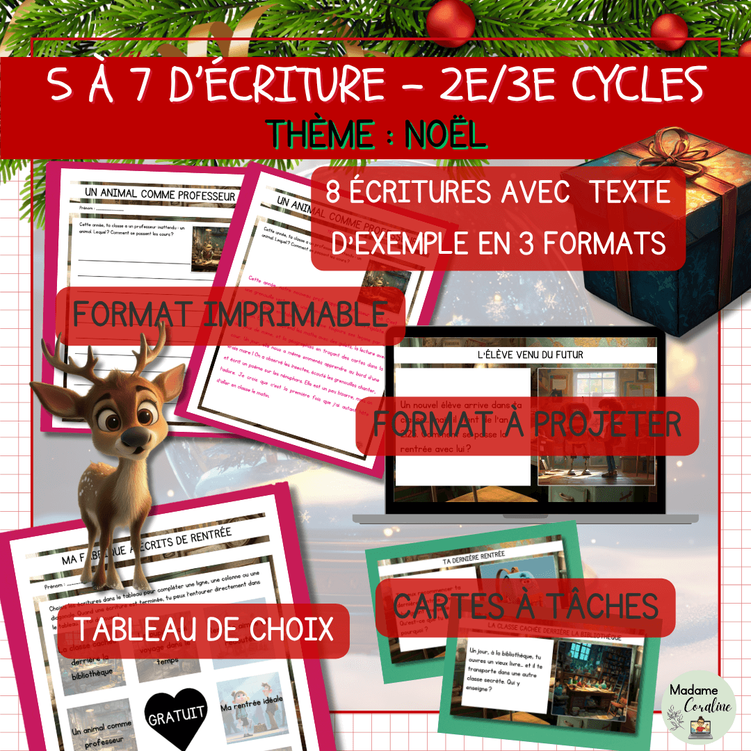 5 a 7 ecriture noel