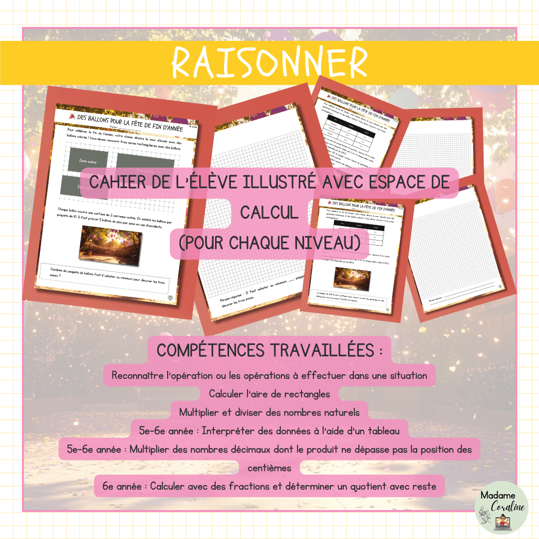Raisonner de fin d'année primaire 