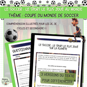 Compréhension de lecture pour la Coupe du Monde de soccer sur la popularité du soccer