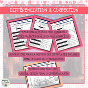 Activité fractions équivalentes différenciée - Saint-Valentin