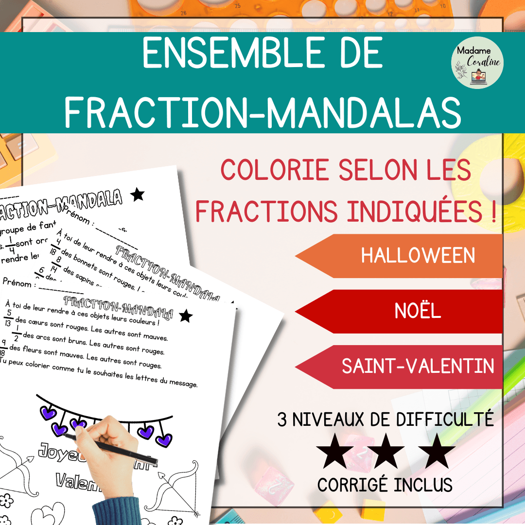 Activité mathématique fraction mandala