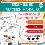 Ensemble – Fractions-Mandalas Noël, Saint-Valentin, Halloween