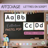Affichage rentrée scolaire - Alphabet - Lettres en script - Collection Pastel Pop