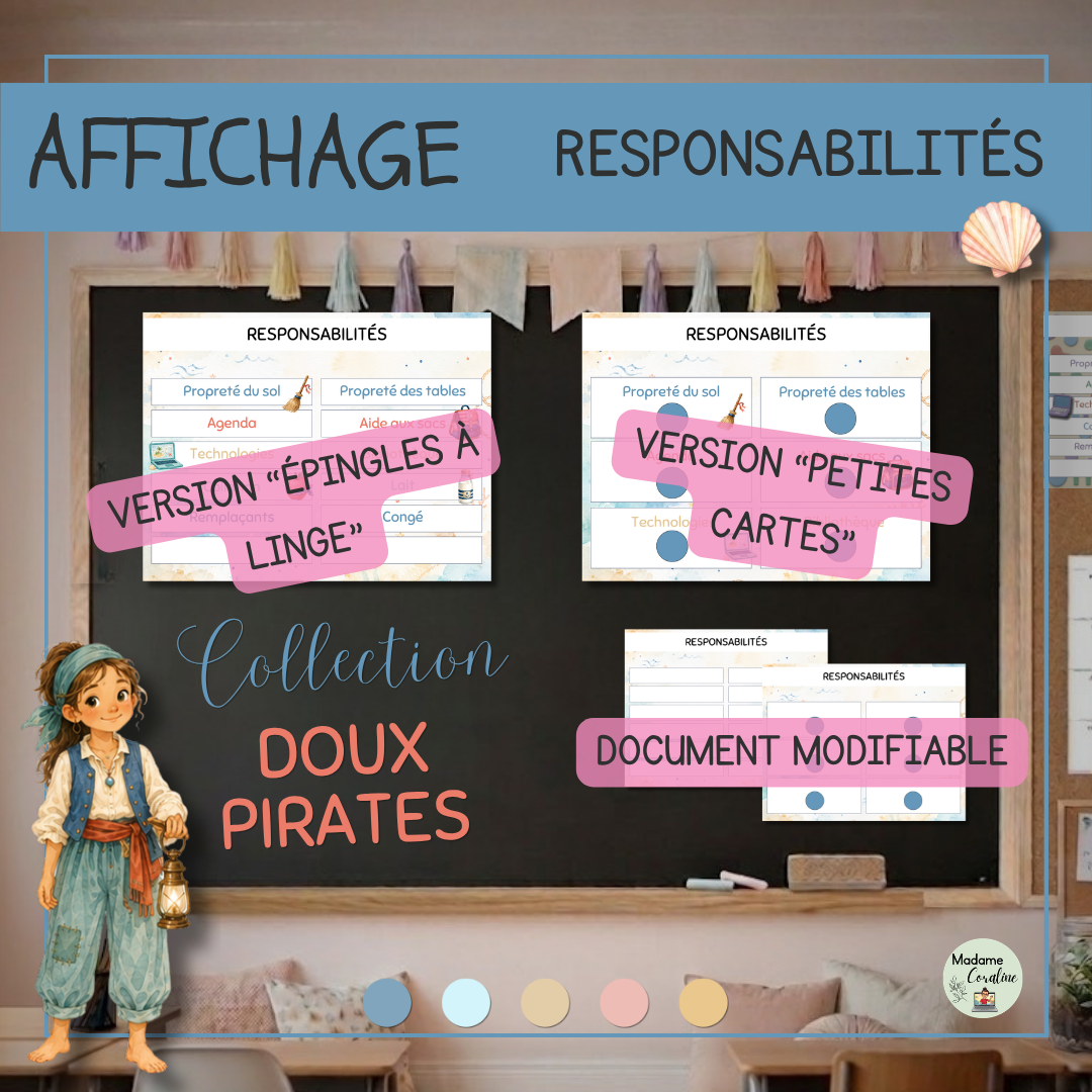 Affichage rentrée scolaire primaire Responsabilités