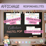 Affiches de responsabilités pour la classe au primaire - Collection Pastel Pop