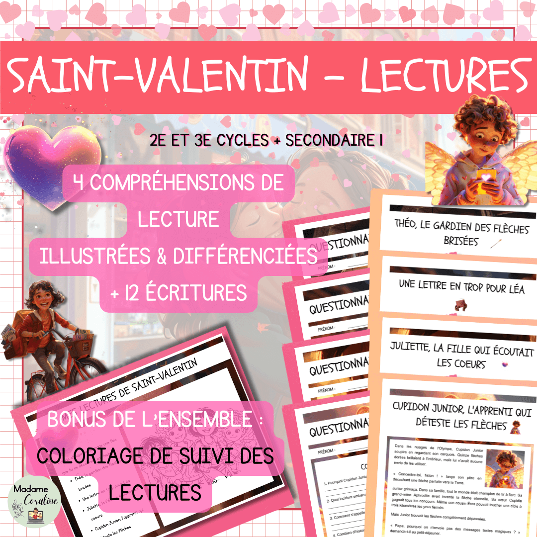 Compréhension de lecture de Saint-Valentin - Récits