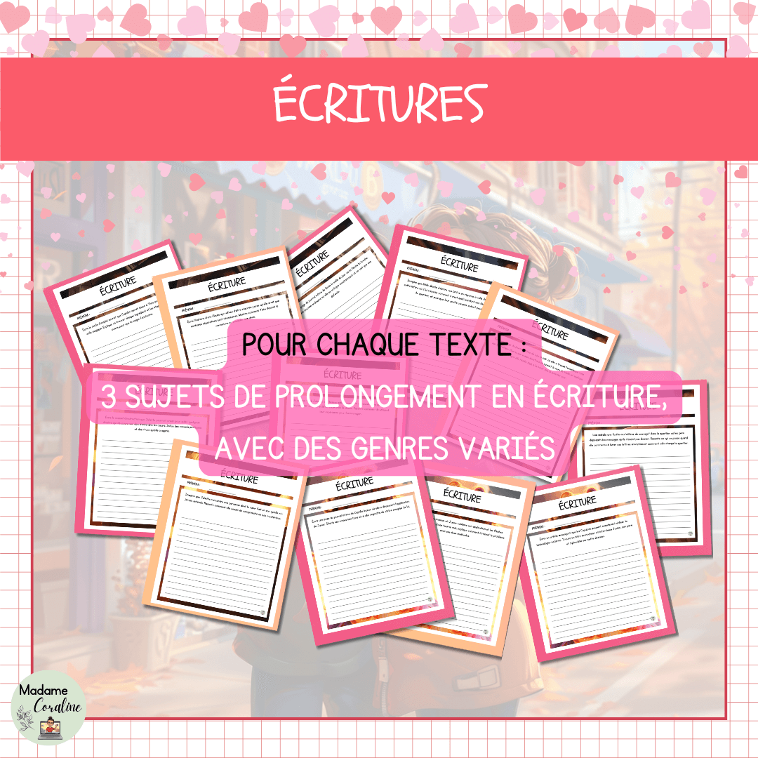 Compréhension de lecture de Saint-Valentin - Récits avec écritures