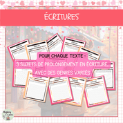 Compréhension de lecture de Saint-Valentin - Récits avec écritures