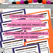 Compréhensions de lecture Halloween avec questionnaire