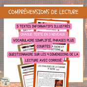 Compréhensions de lecture Temps des sucres avec questionnaire