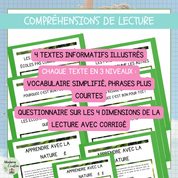 Compréhensions de lecture École dehors différenciées avec questionnaire