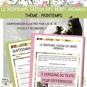 Compréhension de lecture - Printemps - Bébés animaux