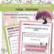 Compréhension de lecture - Printemps - Fêtes du monde