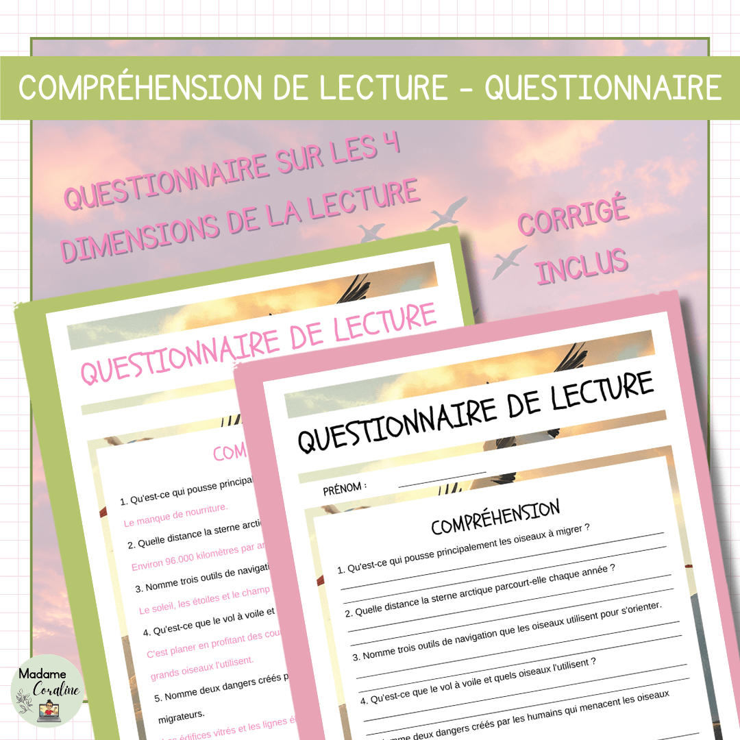 Compréhension de lecture - Printemps - Oiseaux migrateurs