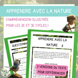 Compréhension de lecture – Classe dehors – Apprendre avec la nature