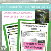 Compréhension de lecture écosystèmes locaux Québec
