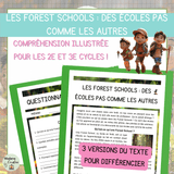 Compréhension de lecture – Classe dehors – Les Forest Schools : des écoles pas comme les autres