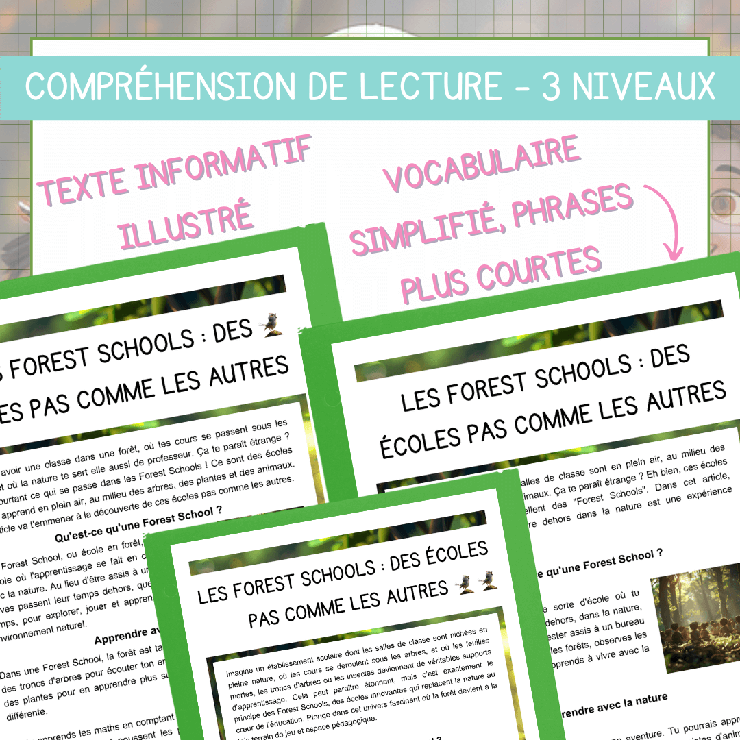 Compréhension de lecture forest schools