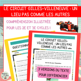 Compréhension de lecture – Formule 1 – Le circuit Gilles-Villeneuve