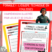 Compréhension de lecture formule 1 équipe tecnhnique