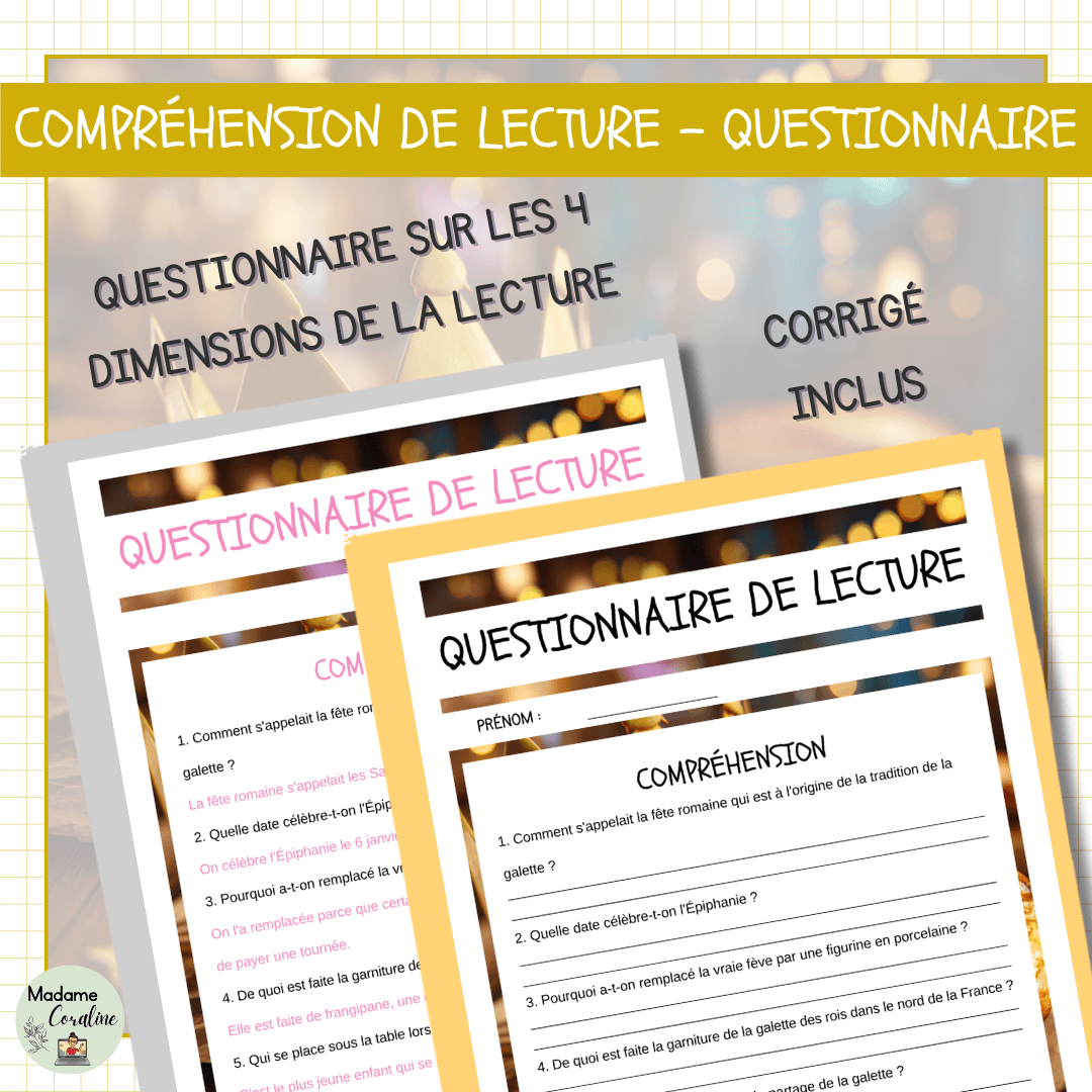 Compréhension de lecture galette des rois