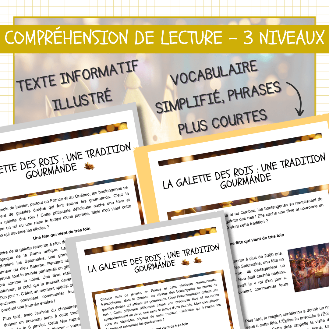 Compréhension de lecture galette des rois