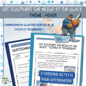 Compréhension de lecture hiver sculptures