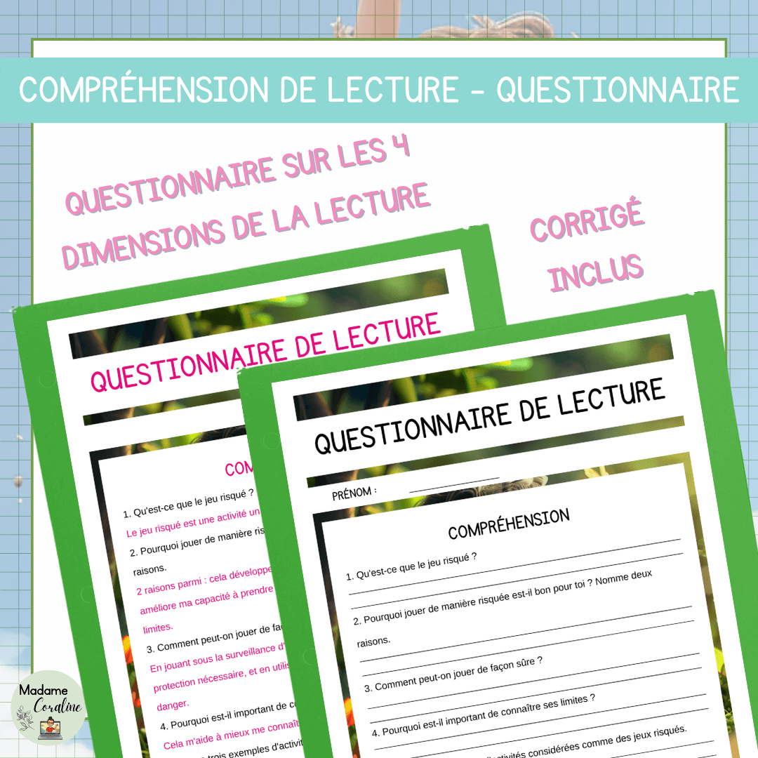 Compréhension de lecture jeu risqué