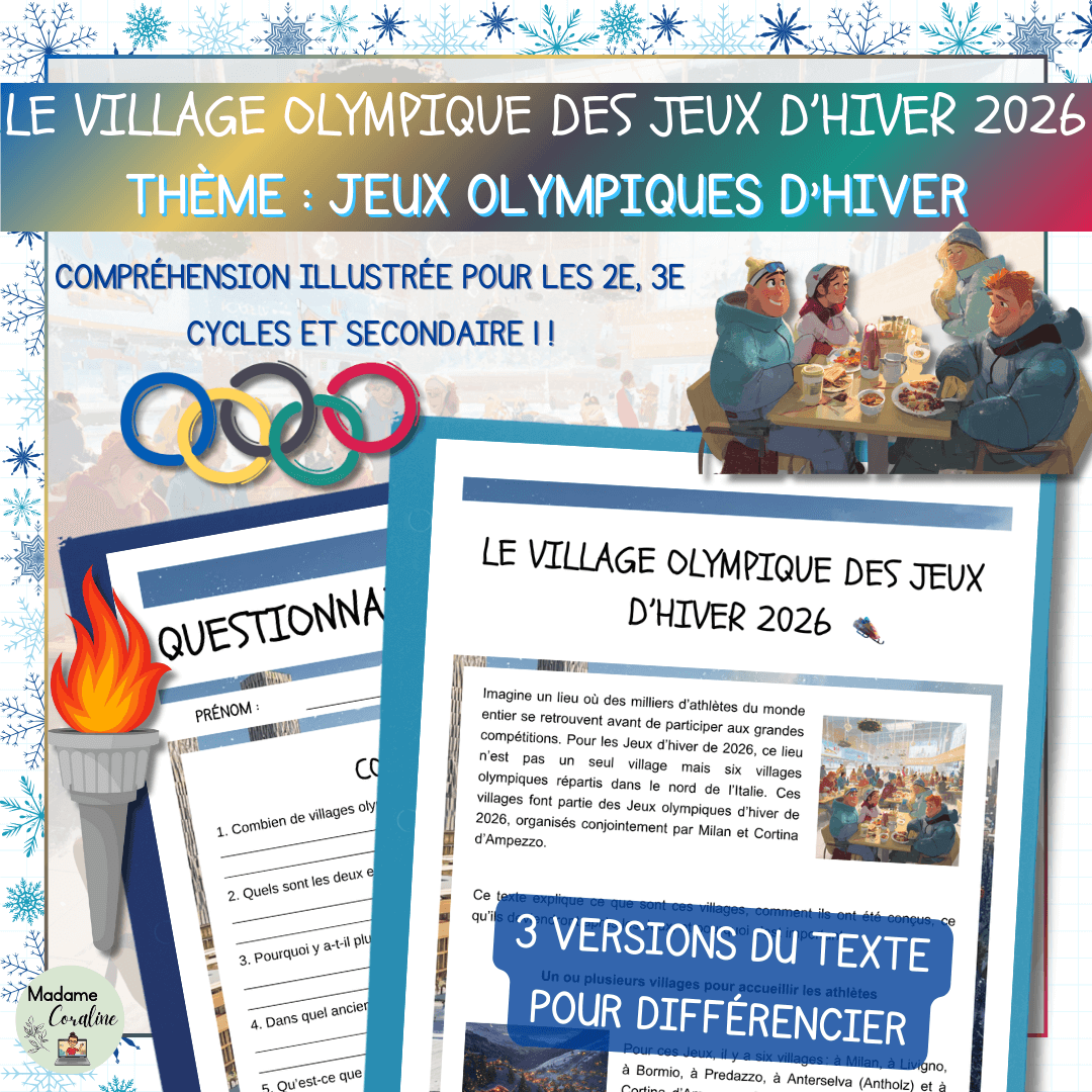 Compréhension de lecture jeux olympiques village