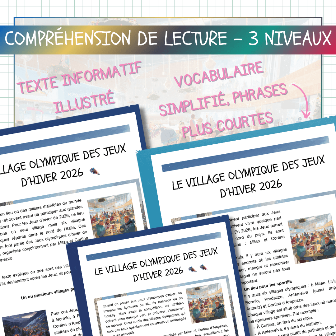 Compréhension de lecture jeux olympiques village