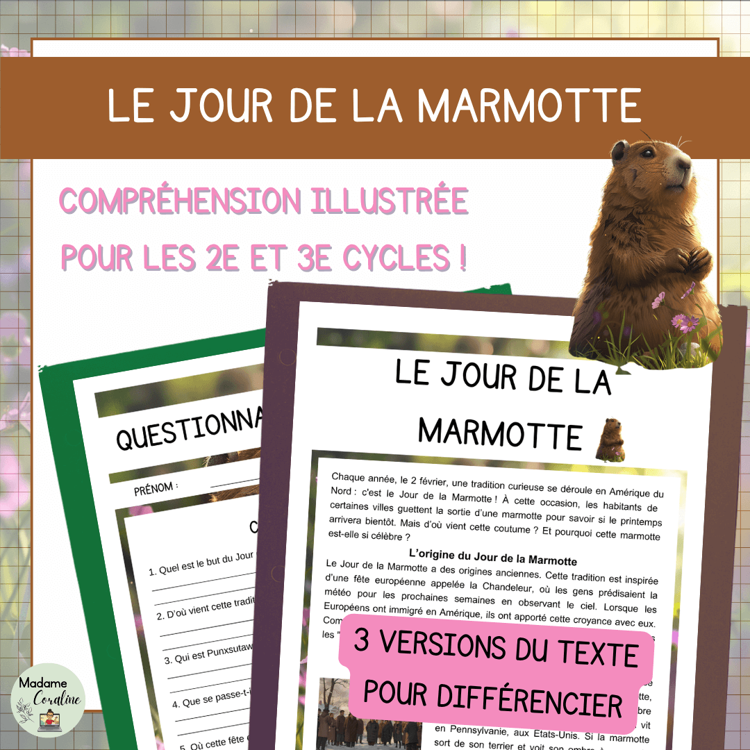 Compréhension de lecture jour de la marmotte