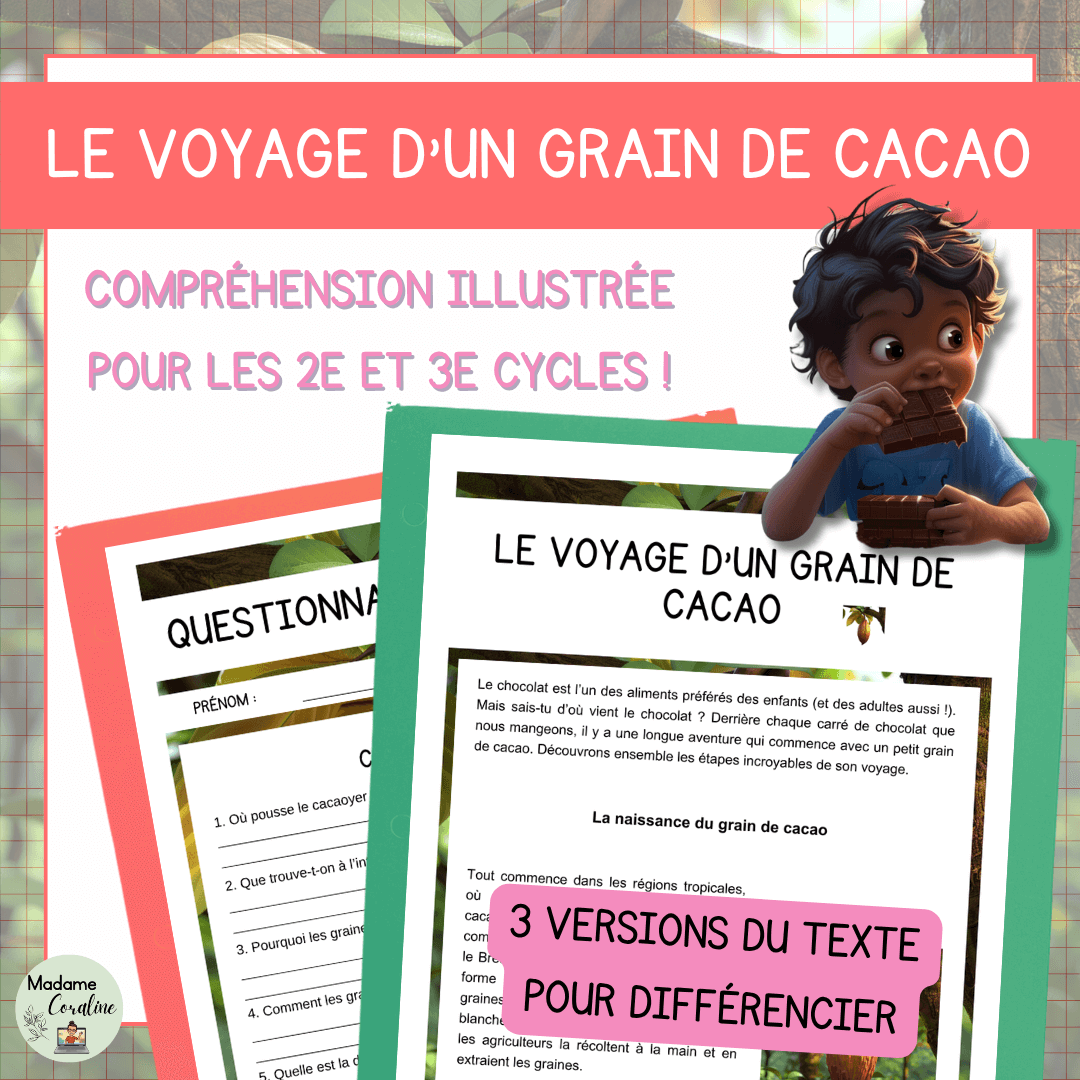 Compréhension de lecture mois nutrition cacao