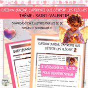 Compréhension de lecture narrative saint-valentin cupidon jr