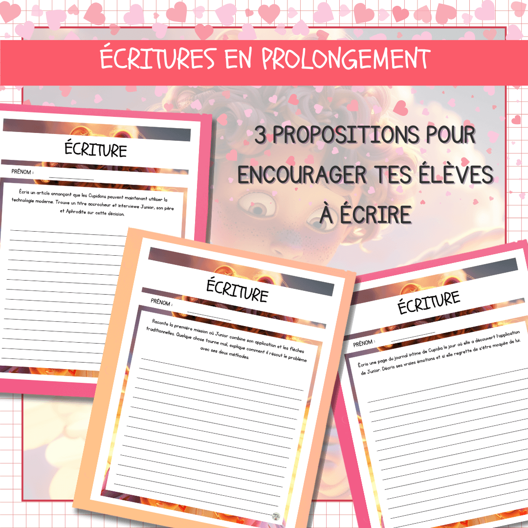 Compréhension de lecture narrative saint-valentin cupidon jr