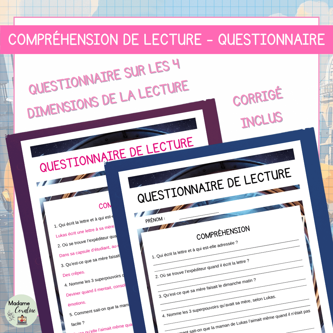 Compréhension de lecture narrative fète des mères lettre 2050