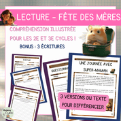 Compréhension de lecture narrative fète des mères super-maman
