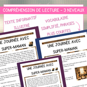 Compréhension de lecture narrative fète des mères super-maman