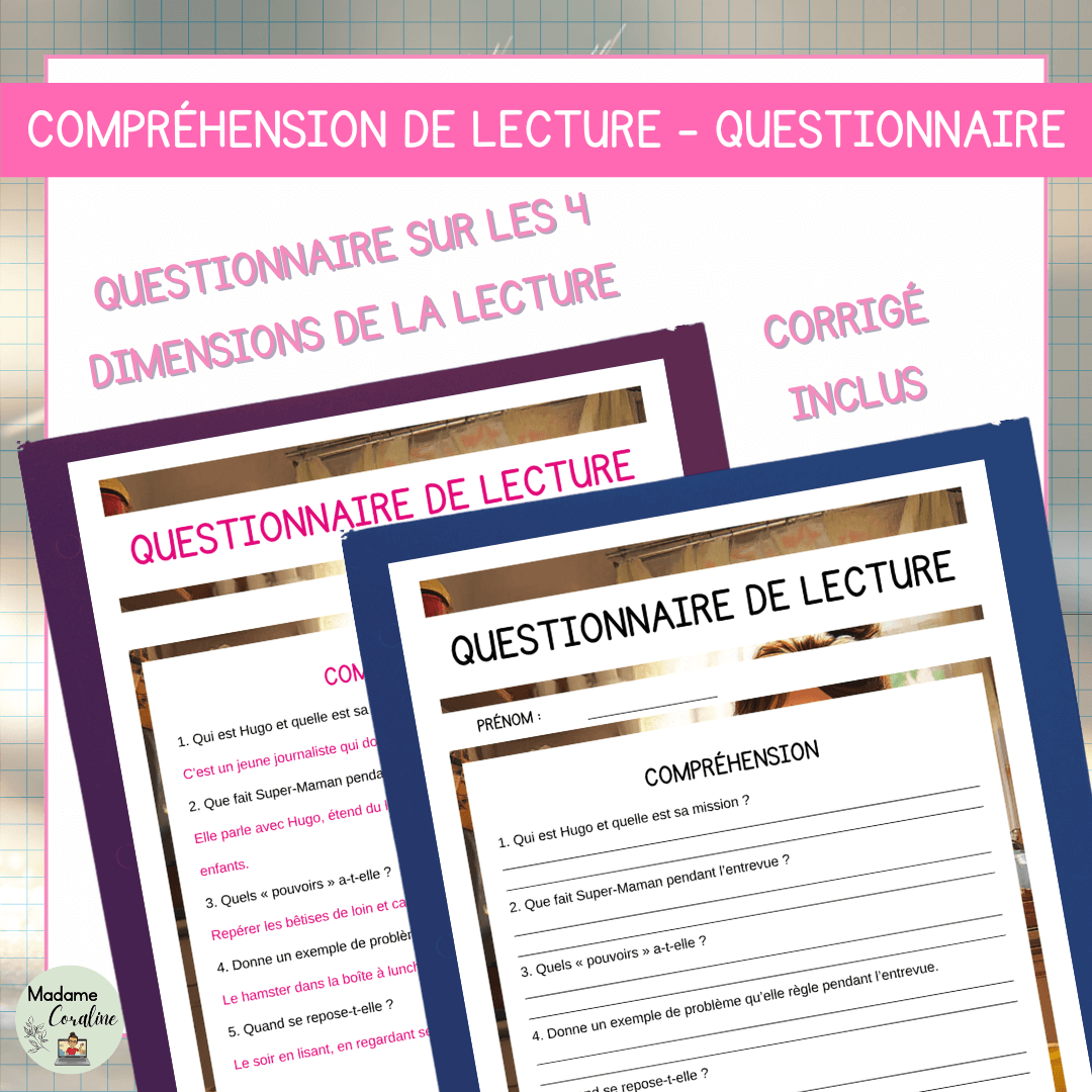 Compréhension de lecture narrative fète des mères super-maman
