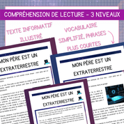 Compréhension de lecture narrative fète des pères extraterrestre