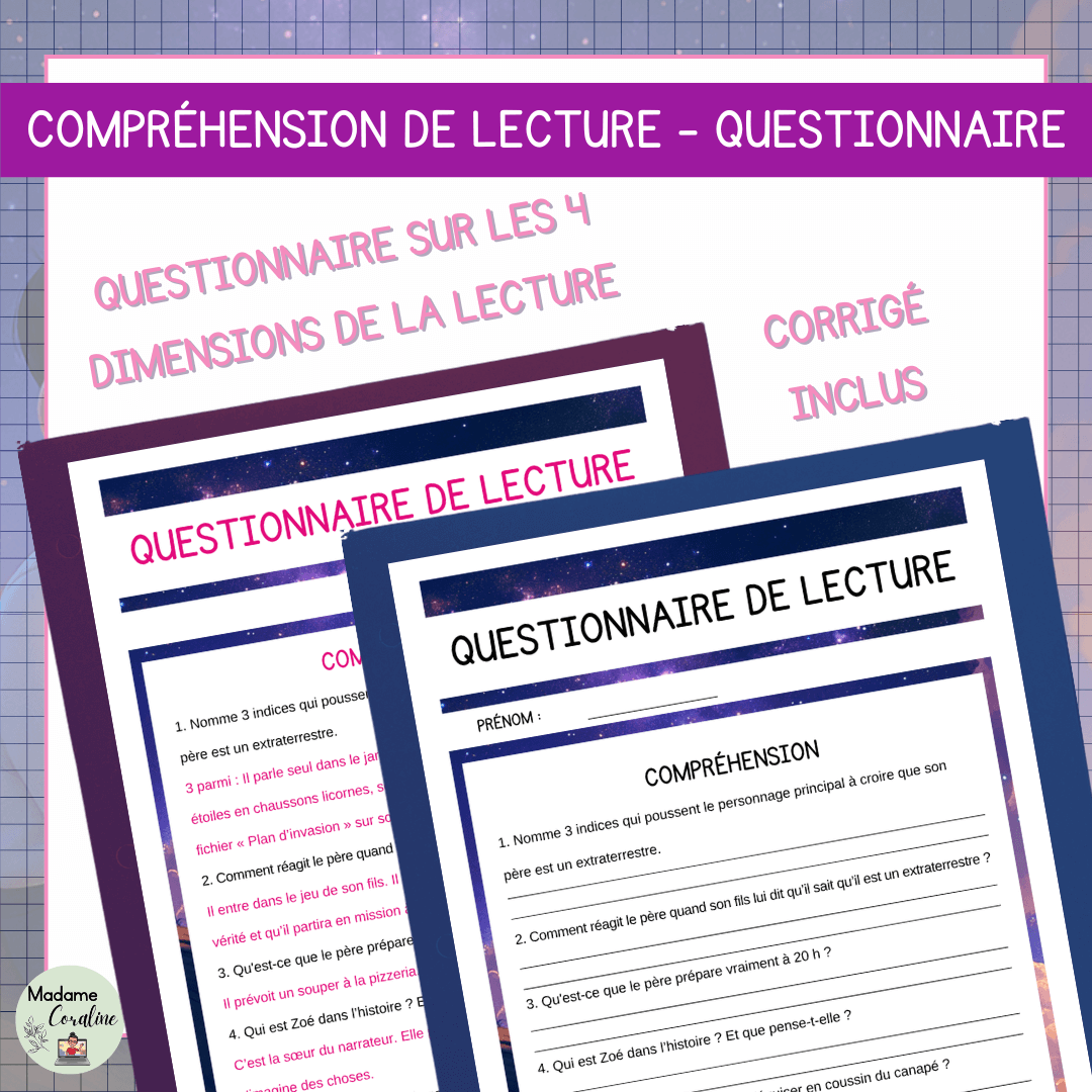 Compréhension de lecture narrative fète des pères extraterrestre